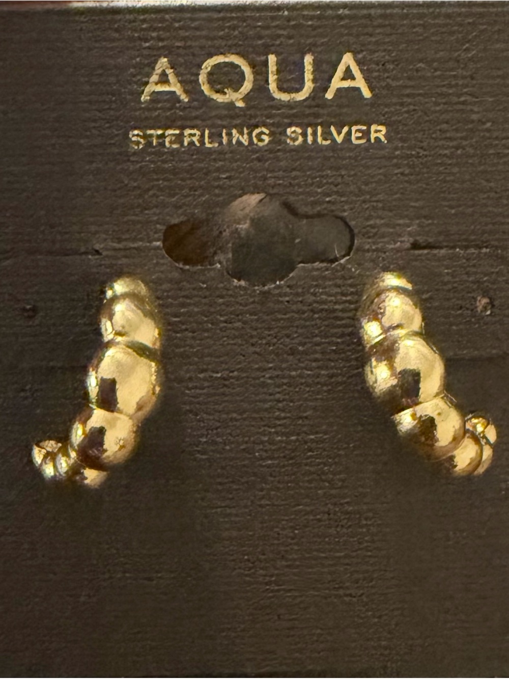 AQUA 18k Gold Plated Sterling Silver Scalloped Huggie Earrings NWT